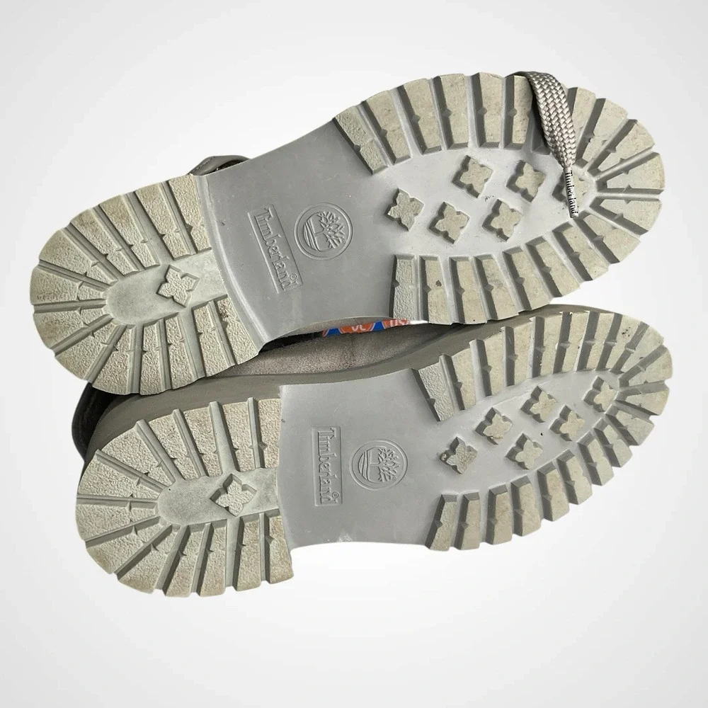 Timberland Carnaby‎ Fold-Down Grey Red Boots Womens Size 6 Waterproof Minimalist - Picture 8 of 9